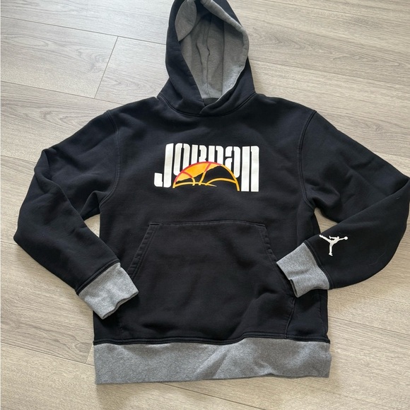 Jordan Black and Gray Men's Hoodie - Picture 1 of 10
